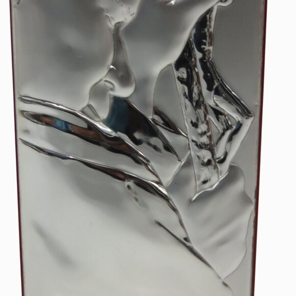 POPE Silver Metal Praying Plaque with Wooden Stand Italy Vintage 6.5in Tall - Picture 7 of 12